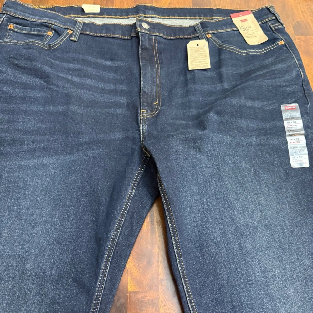 Levis 541 Athletic Taper‎ Mens Jeans 48x32 Dark Wash Blue Stretch 18757-0081 NEW